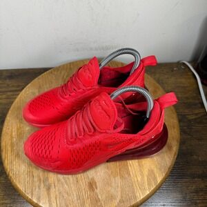 Nike Air Max 270 Running Shoes All Red Sneakers Size 6.5 CW6987-600